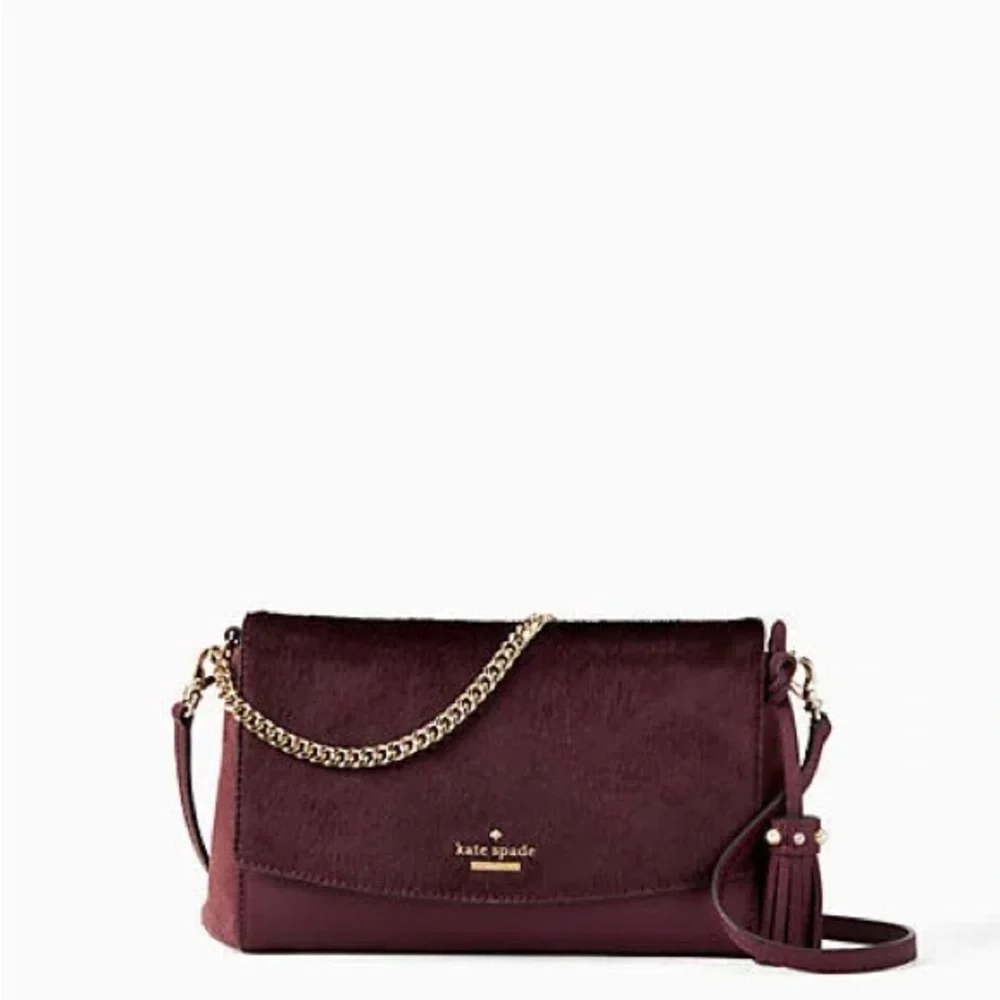 Kate Spade Laurel Way Haircalf Greer Crossbody Deep Plum